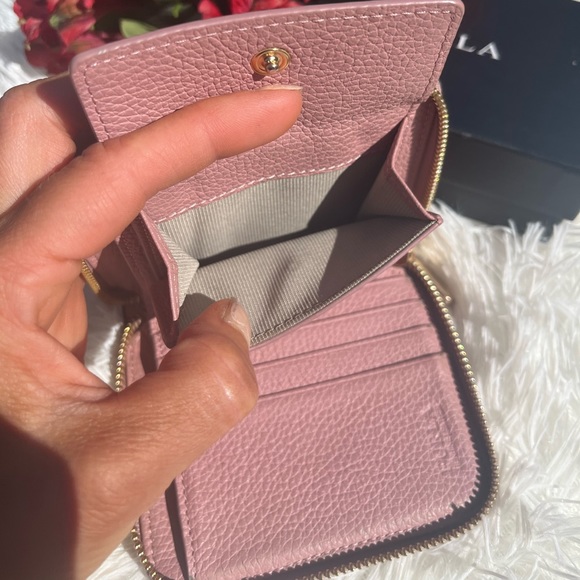 Furla Babylon Leather Zippy Bi-fold Wallet in Pink - Picture 7 of 15